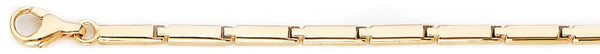 18k yellow gold chain, 14k yellow gold chain 3mm Bar Link Bracelet