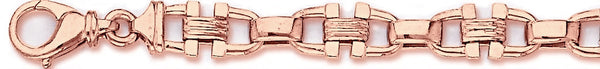 14k rose gold, 18k pink gold chain 9.3mm Corona Link Bracelet
