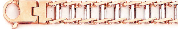 14k rose gold, 18k pink gold chain 11.6mm Railroad Link Bracelet