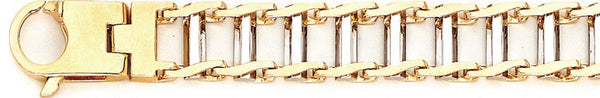 18k yellow gold chain, 14k yellow gold chain 11.6mm Railroad Link Bracelet