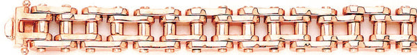 14k rose gold, 18k pink gold chain 10.5mm Tank Tread Link Bracelet