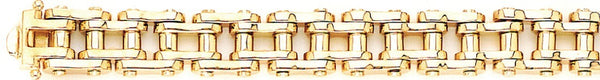 18k yellow gold chain, 14k yellow gold chain 10.5mm Tank Tread Link Bracelet