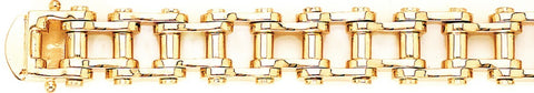 13.6mm Tank Tread Link Bracelet custom made gold chain