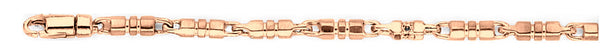 14k rose gold, 18k pink gold chain 3mm Barrel Link Bracelet