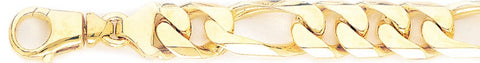 12.2mm Figaro Link Bracelet custom made gold chain