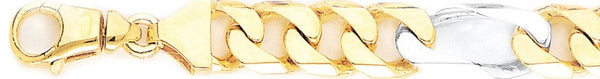 18k yellow gold chain, 14k yellow gold chain 12.9mm Figaro Link Bracelet