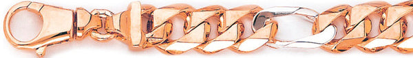14k rose gold, 18k pink gold chain 11.3mm Figaro Link Bracelet