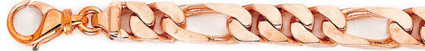 14k rose gold, 18k pink gold chain 9.3mm Figaro Link Bracelet