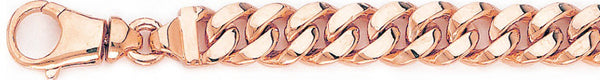 14k rose gold, 18k pink gold chain 10mm Half Round Curb Link Bracelet