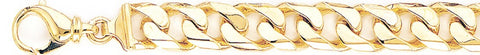 10.3mm Beveled Flat Curb Link Bracelet custom made gold chain