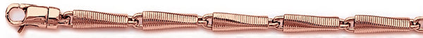 14k rose gold, 18k pink gold chain 4.5mm Ribbed Concord Link Bracelet