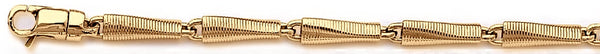 18k yellow gold chain, 14k yellow gold chain 4.5mm Ribbed Concord Link Bracelet