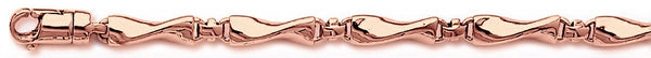 14k rose gold, 18k pink gold chain 4.7mm Twisted Ribbon Link Bracelet