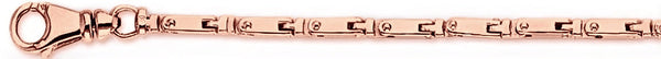 14k rose gold, 18k pink gold chain 3mm Mechanical Box Link Bracelet