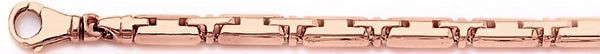 14k rose gold, 18k pink gold chain 5mm Mecha Barrel I Link Bracelet