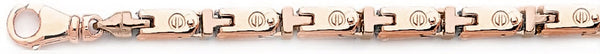 14k rose gold, 18k pink gold chain 5.5mm Mechanical Box Link Bracelet