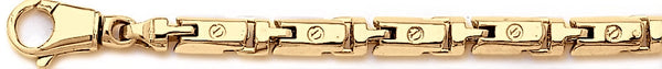 18k yellow gold chain, 14k yellow gold chain 6.1mm Angled Mecha Barrel Link Bracelet