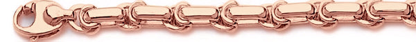 14k rose gold, 18k pink gold chain 6.3mm Shaw Link Bracelet