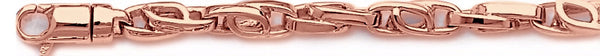 14k rose gold, 18k pink gold chain 5.4mm Tiger Eye Link Bracelet