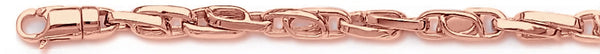 14k rose gold, 18k pink gold chain 4.7mm Tiger Eye Link Bracelet