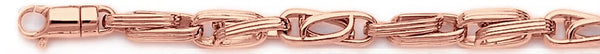14k rose gold, 18k pink gold chain 5.6mm Modified Tiger Eye Link Bracelet