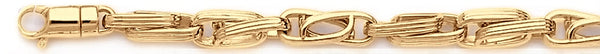 18k yellow gold chain, 14k yellow gold chain 5.6mm Modified Tiger Eye Link Bracelet