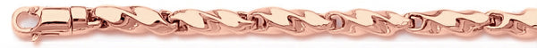 14k rose gold, 18k pink gold chain 4.6mm Double Twist Link Bracelet