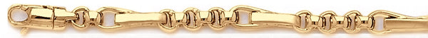 18k yellow gold chain, 14k yellow gold chain 5.2mm Figapulsar Link Bracelet