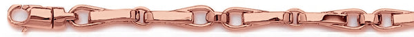 14k rose gold, 18k pink gold chain 5.2mm Inverted Pulsar Chain Necklace