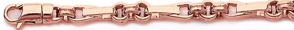 14k rose gold, 18k pink gold chain 6.5mm Figapulsar II Link Bracelet