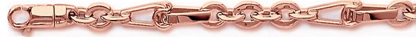 14k rose gold, 18k pink gold chain 5.3mm Figapulsar IV Chain Necklace