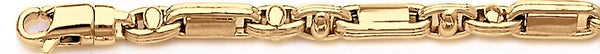 18k yellow gold chain, 14k yellow gold chain 5.9mm Double Bullet Link Bracelet
