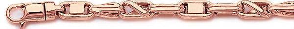 14k rose gold, 18k pink gold chain 5.8mm Double Angle Link Bracelet