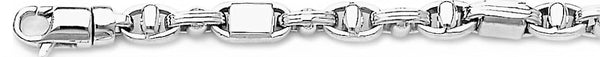 18k white gold chain, 14k white gold chain 6mm Triple Bullet I Link Bracelet