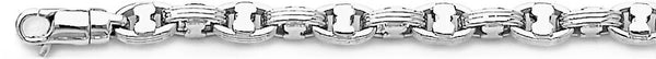 18k white gold chain, 14k white gold chain 5.8mm Triple Bullet II Link Bracelet