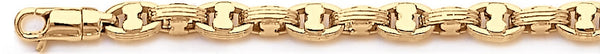 18k yellow gold chain, 14k yellow gold chain 5.8mm Triple Bullet II Link Bracelet