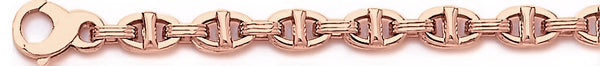 14k rose gold, 18k pink gold chain 6.3mm Triple Avenger Link Bracelet
