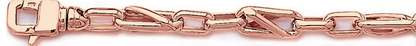14k rose gold, 18k pink gold chain 6.7mm Criss Angle Link Bracelet