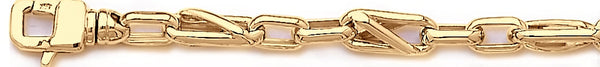 18k yellow gold chain, 14k yellow gold chain 6.7mm Criss Angle Link Bracelet