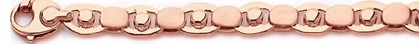 14k rose gold, 18k pink gold chain 7.2mm Dotti I Link Bracelet
