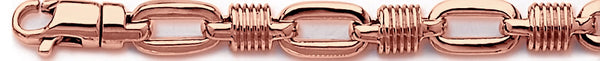 14k rose gold, 18k pink gold chain 8.3mm Radical V Link Bracelet