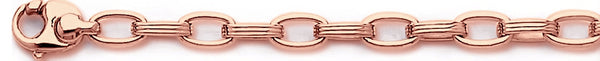 14k rose gold, 18k pink gold chain 5.8mm Triple Rolo Link Bracelet