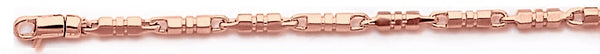 14k rose gold, 18k pink gold chain 2.8mm Barrel Link Bracelet