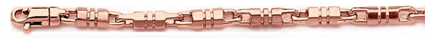 14k rose gold, 18k pink gold chain 4mm Barrel Link Bracelet