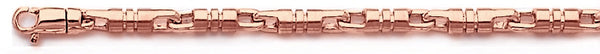 14k rose gold, 18k pink gold chain 4mm Barrel Link Bracelet