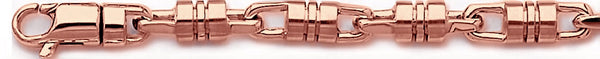 14k rose gold, 18k pink gold chain 6.8mm Barrel Link Bracelet