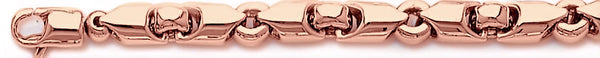 14k rose gold, 18k pink gold chain 7.5mm Rizzo Link Bracelet