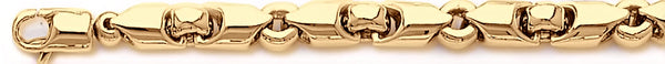 18k yellow gold chain, 14k yellow gold chain 7.5mm Rizzo Link Bracelet