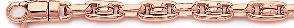 14k rose gold, 18k pink gold chain 6.7mm Zebra Link Bracelet