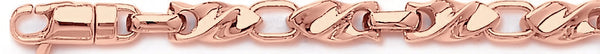 14k rose gold, 18k pink gold chain 6.7mm Vibe Link Bracelet
